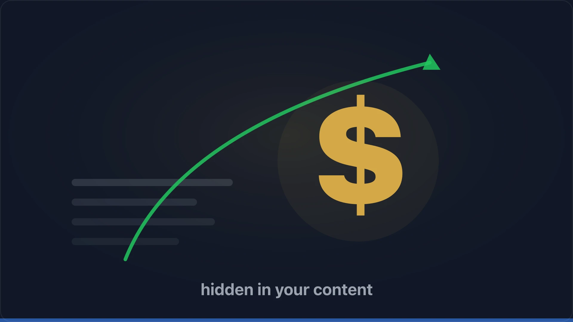 Dollar sign with growth arrow representing hidden affiliate revenue