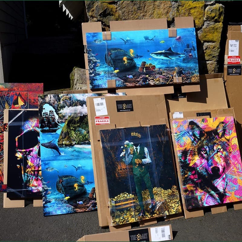 Canvas art prints boxed and ready to ship