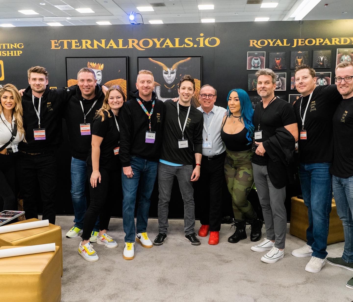 Attendees at Eternal Royals event booth