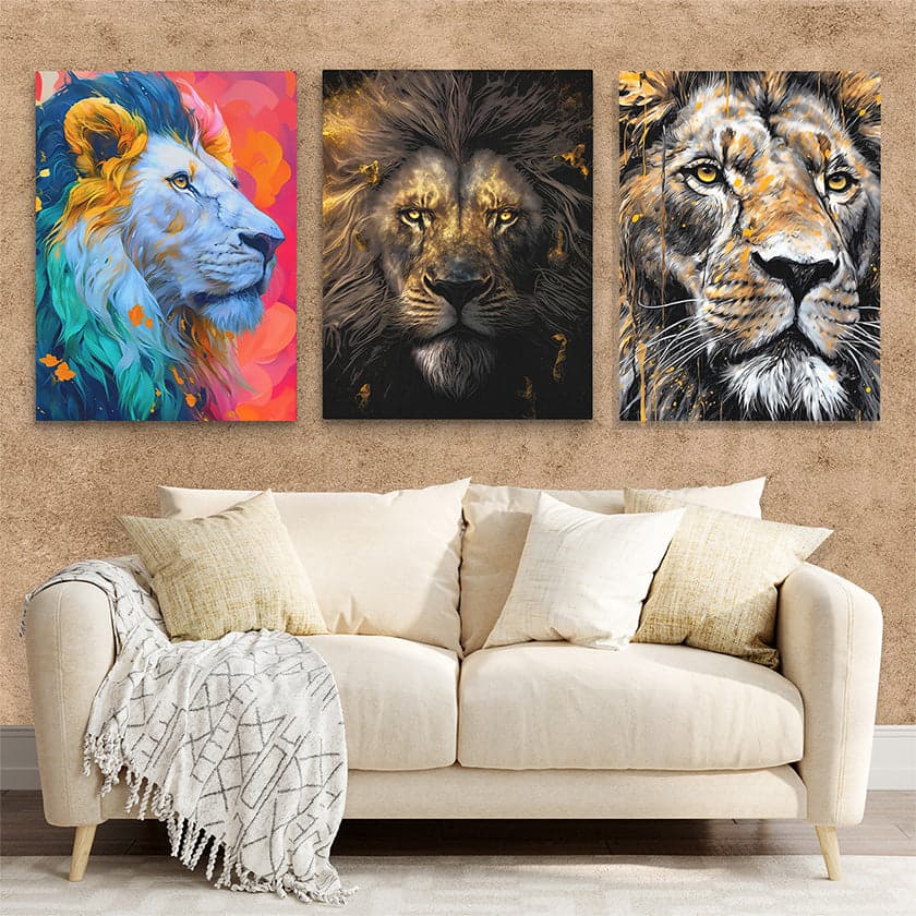 Lion Canvas Art Set
