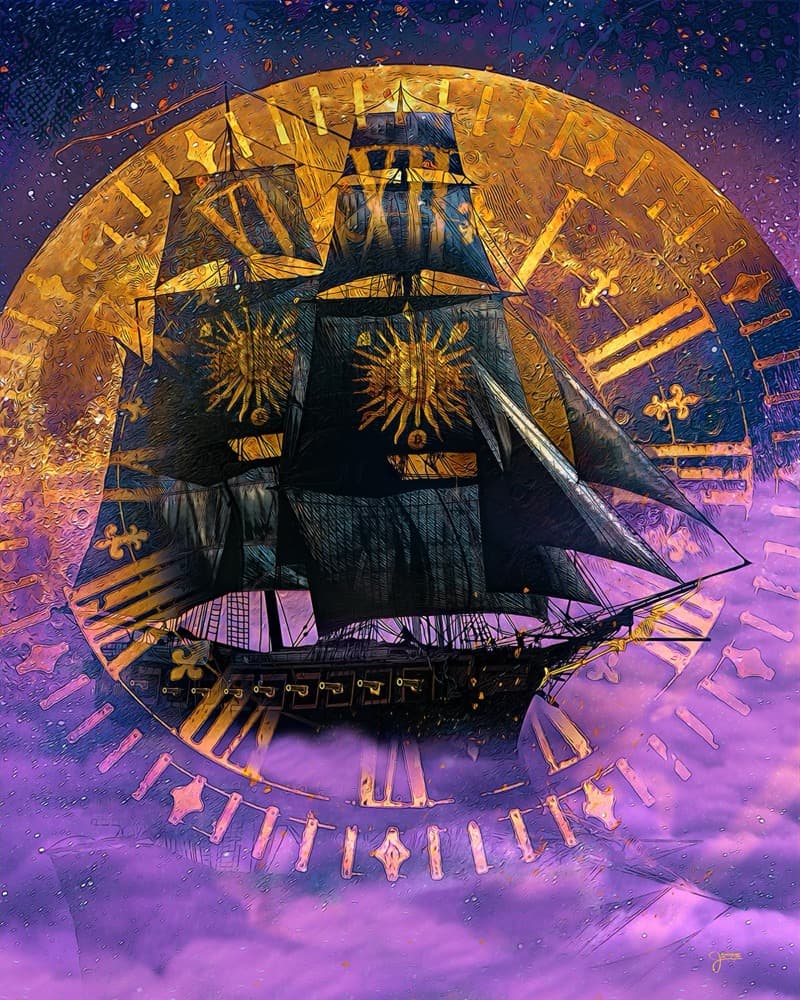 Moonlit Boat Digital Art