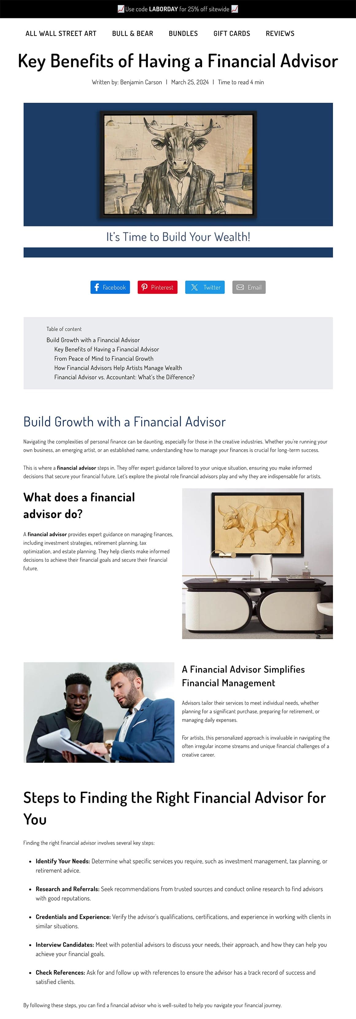 Financial Advisors Office Blog