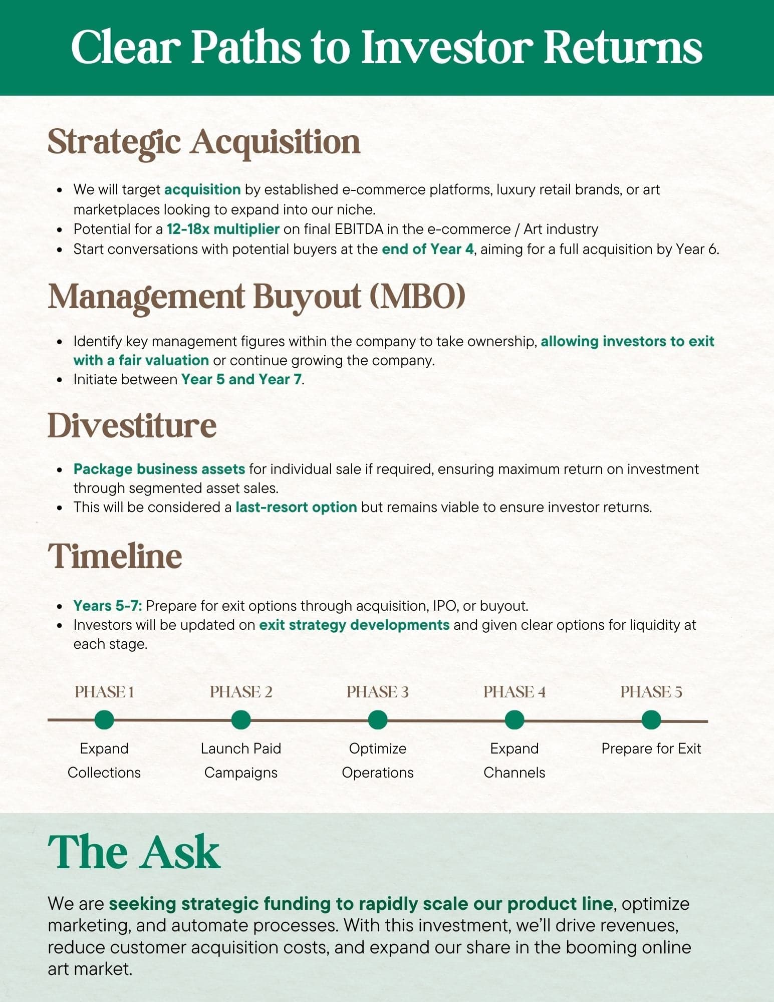 Pitch Deck - Exit Strategy