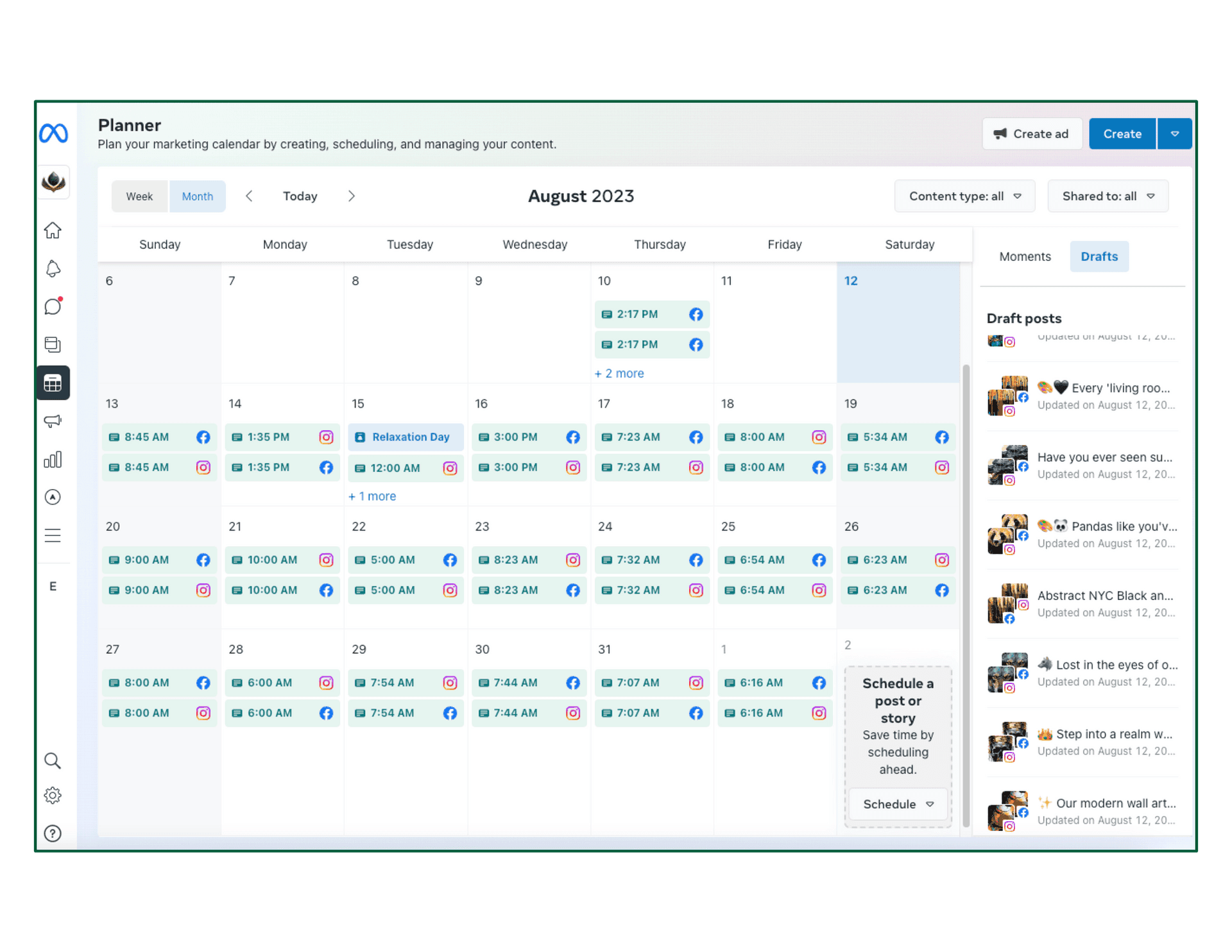 Content Calendar and Planning