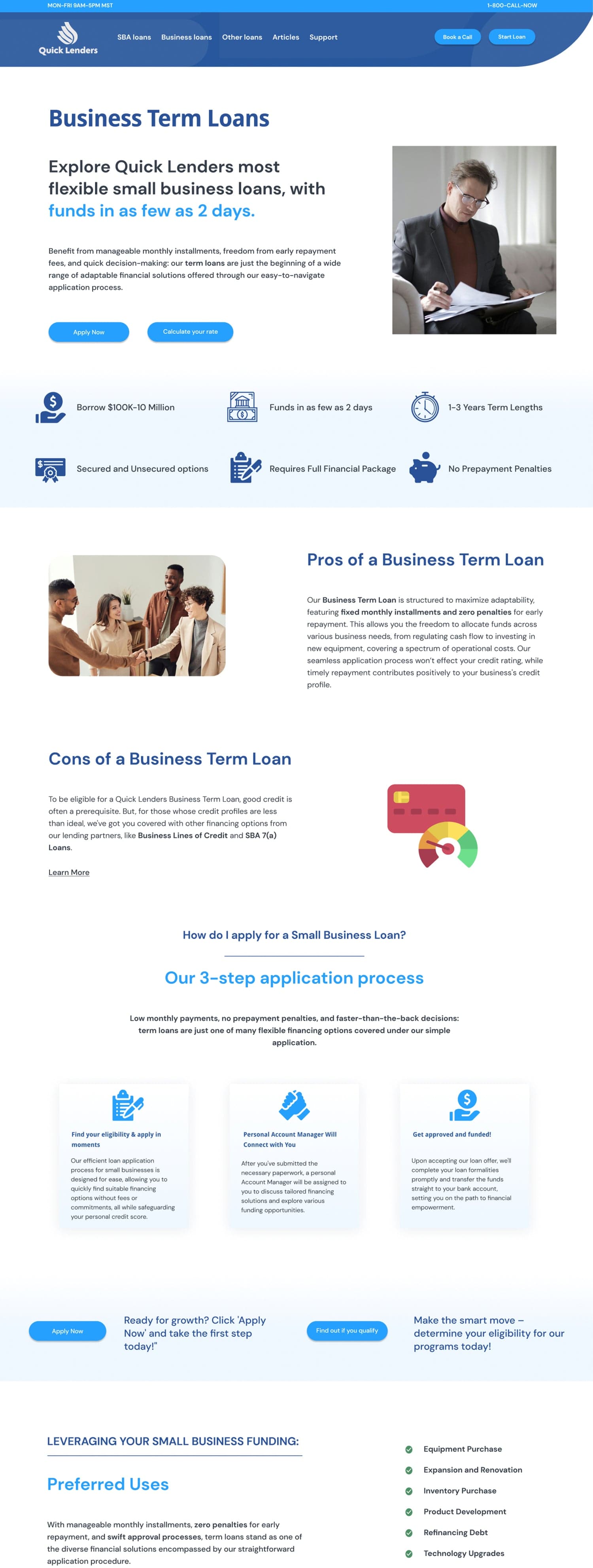QuickLenders Figma Design - Inner Pages