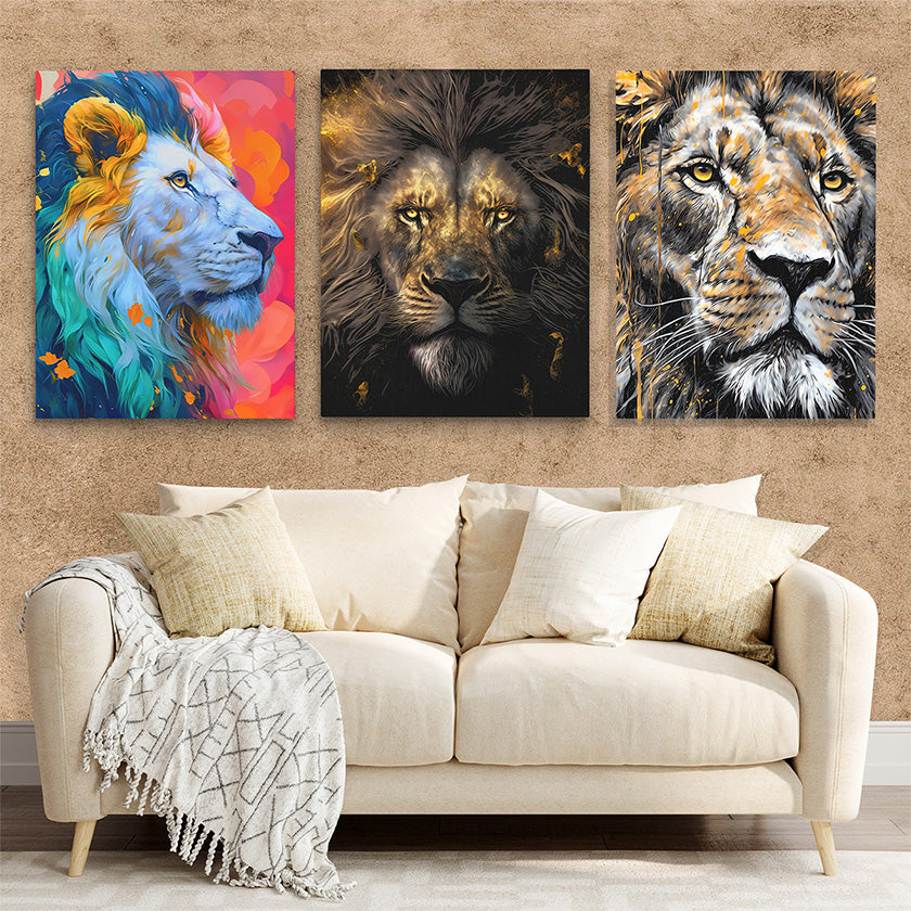 Lion Canvas Art Set