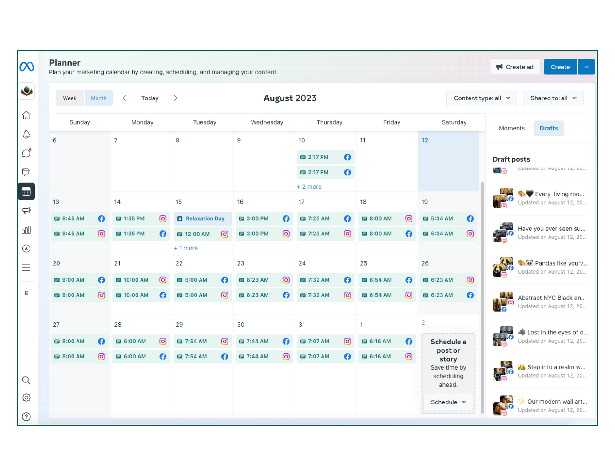 Content Calendar and Planning