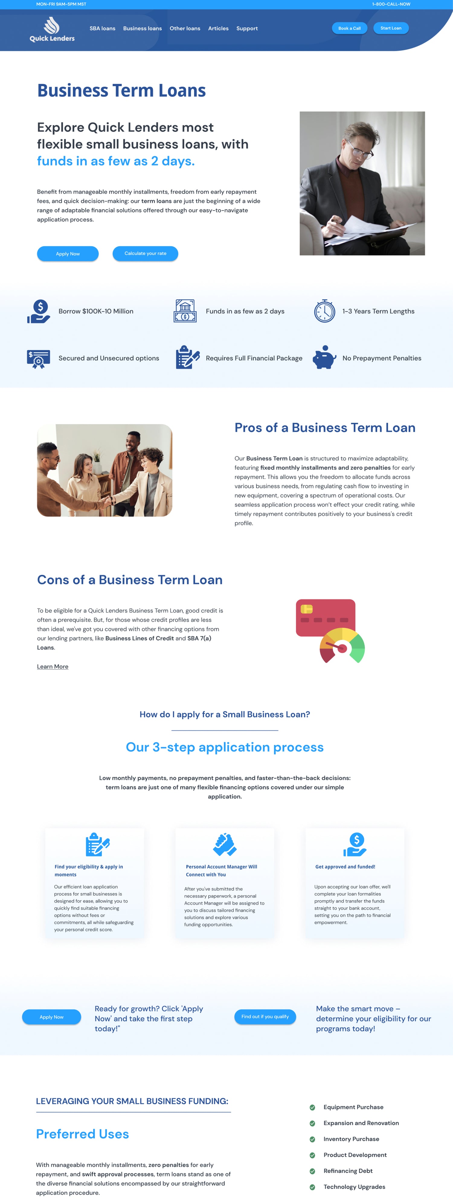 QuickLenders Figma Design - Inner Pages